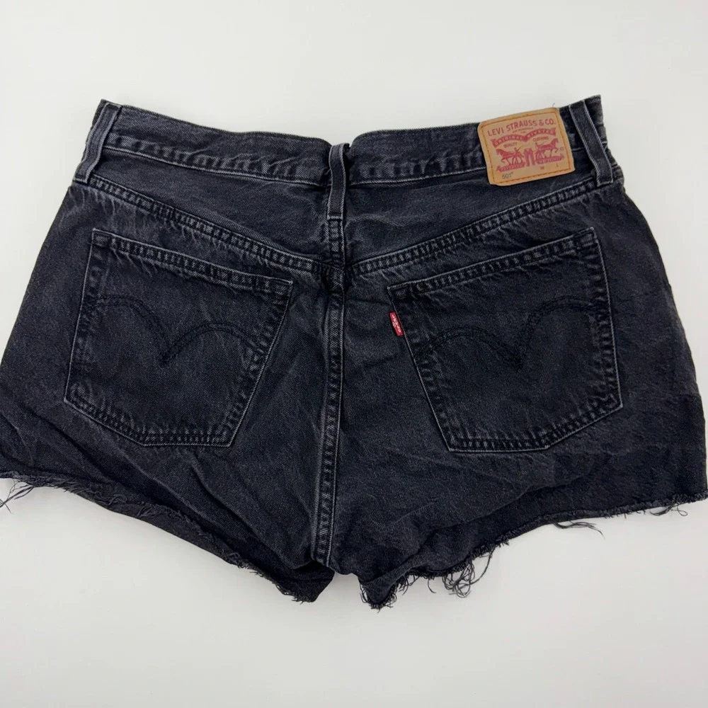 Levi's 501 Original Women's Denim Shorts W33 Black High Rise Cutoff 56327-0112